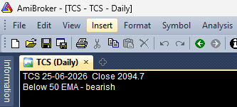 A two-line custom header combining StrFormat, NumToStr and a WriteIf trend label