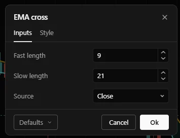 The settings dialog of a study showing its inputs