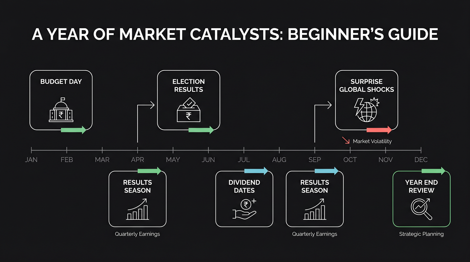 A year of catalysts - results seasons, dividend dates, Budget day, election results and surprise global shocks marked across the calendar